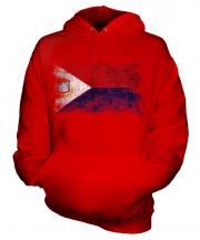 Saint Martin Distressed Flag Unisex Adult Hoodie
