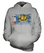 Saint Pierre And Miquelon Distressed Flag Unisex Adult Hoodie
