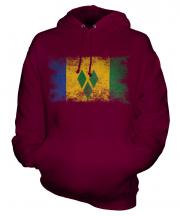 Saint Vincents And The Grenadines Distressed Flag Unisex Adult Hoodie