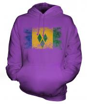 Saint Vincents And The Grenadines Distressed Flag Unisex Adult Hoodie