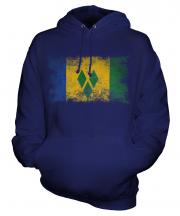 Saint Vincents And The Grenadines Distressed Flag Unisex Adult Hoodie
