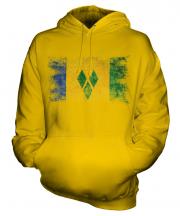 Saint Vincents And The Grenadines Distressed Flag Unisex Adult Hoodie