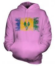Saint Vincents And The Grenadines Distressed Flag Unisex Adult Hoodie
