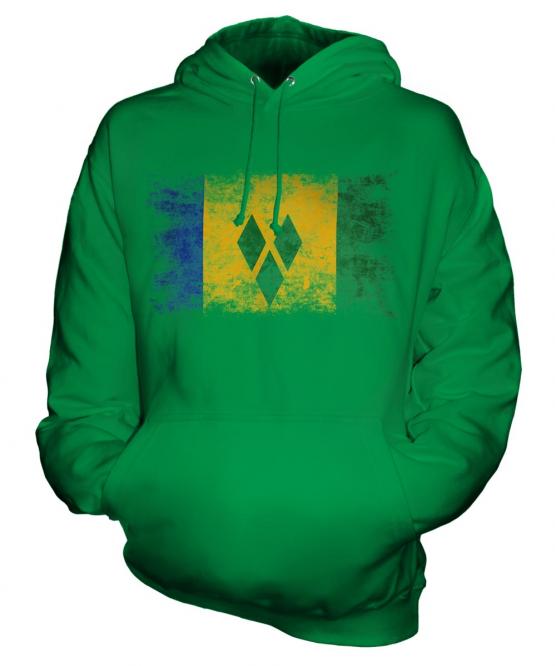 Saint Vincents And The Grenadines Distressed Flag Unisex Adult Hoodie