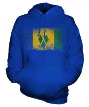 Saint Vincents And The Grenadines Distressed Flag Unisex Adult Hoodie