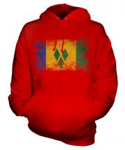 Saint Vincents And The Grenadines Distressed Flag Unisex Adult Hoodie