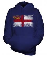 Sark Distressed Flag Unisex Adult Hoodie