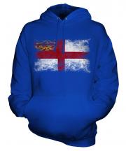 Sark Distressed Flag Unisex Adult Hoodie