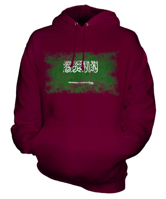 Saudi Arabia Distressed Flag Unisex Adult Hoodie