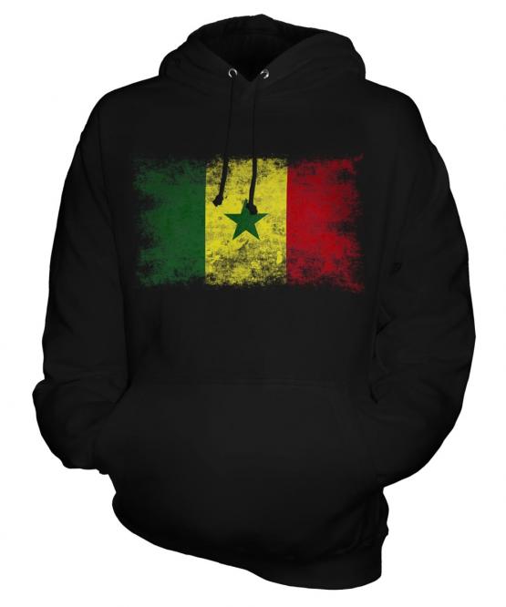 Senegal Distressed Flag Unisex Adult Hoodie