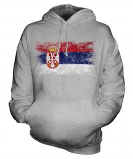 Serbia Distressed Flag Unisex Adult Hoodie