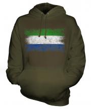 Sierra Leone Distressed Flag Unisex Adult Hoodie