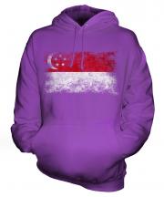 Singapore Distressed Flag Unisex Adult Hoodie