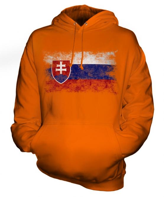 Slovakia Distressed Flag Unisex Adult Hoodie