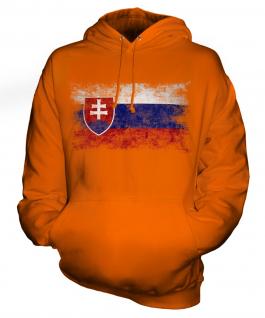 Slovakia Distressed Flag Unisex Adult Hoodie