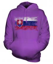 Slovakia Distressed Flag Unisex Adult Hoodie