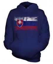 Slovakia Distressed Flag Unisex Adult Hoodie