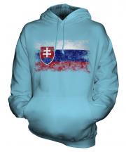Slovakia Distressed Flag Unisex Adult Hoodie