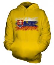 Slovakia Distressed Flag Unisex Adult Hoodie