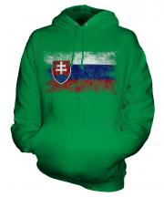 Slovakia Distressed Flag Unisex Adult Hoodie