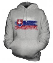 Slovakia Distressed Flag Unisex Adult Hoodie
