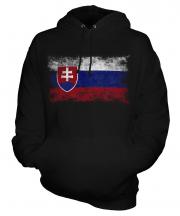 Slovakia Distressed Flag Unisex Adult Hoodie