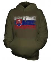 Slovakia Distressed Flag Unisex Adult Hoodie