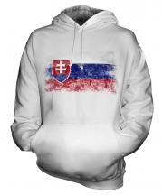 Slovakia Distressed Flag Unisex Adult Hoodie