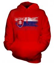Slovakia Distressed Flag Unisex Adult Hoodie
