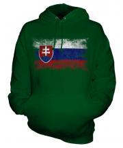 Slovakia Distressed Flag Unisex Adult Hoodie