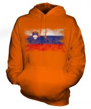 Slovenia Distressed Flag Unisex Adult Hoodie