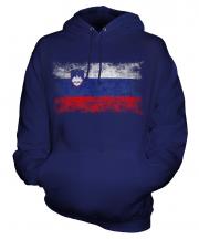 Slovenia Distressed Flag Unisex Adult Hoodie
