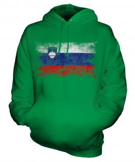 Slovenia Distressed Flag Unisex Adult Hoodie