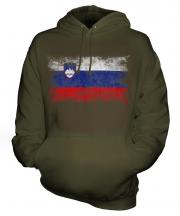 Slovenia Distressed Flag Unisex Adult Hoodie
