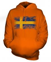 Sweden Distressed Flag Unisex Adult Hoodie