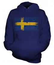 Sweden Distressed Flag Unisex Adult Hoodie