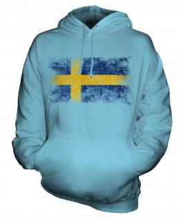 Sweden Distressed Flag Unisex Adult Hoodie