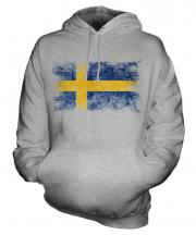 Sweden Distressed Flag Unisex Adult Hoodie