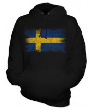 Sweden Distressed Flag Unisex Adult Hoodie