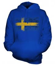 Sweden Distressed Flag Unisex Adult Hoodie