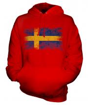 Sweden Distressed Flag Unisex Adult Hoodie