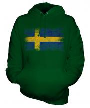 Sweden Distressed Flag Unisex Adult Hoodie