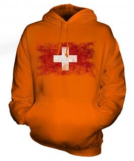 Switzerland Distressed Flag Unisex Adult Hoodie