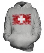 Switzerland Distressed Flag Unisex Adult Hoodie
