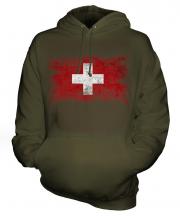Switzerland Distressed Flag Unisex Adult Hoodie