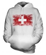 Switzerland Distressed Flag Unisex Adult Hoodie