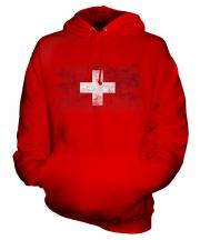Switzerland Distressed Flag Unisex Adult Hoodie