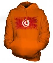 Tunisia Distressed Flag Unisex Adult Hoodie