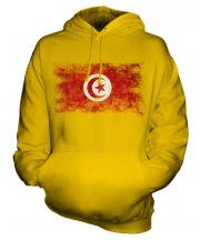 Tunisia Distressed Flag Unisex Adult Hoodie