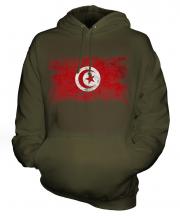 Tunisia Distressed Flag Unisex Adult Hoodie
